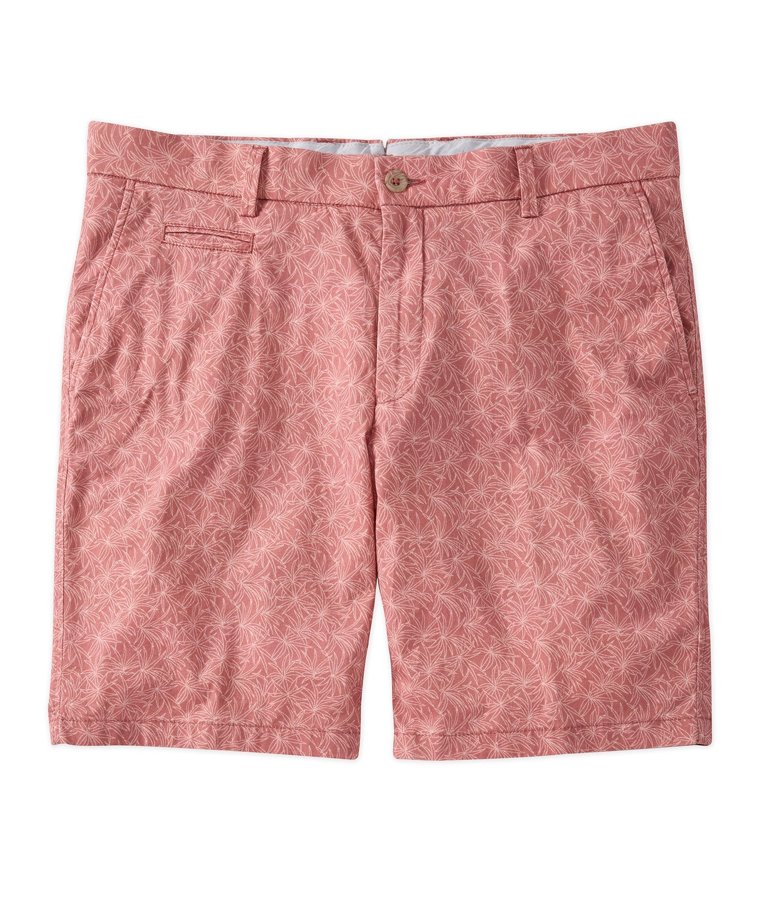 Tropical Leaf Print Lightweight Superfine Twill Shorts in Choice of Colors (College Modern Fit - 8" Inseam) by Ballin