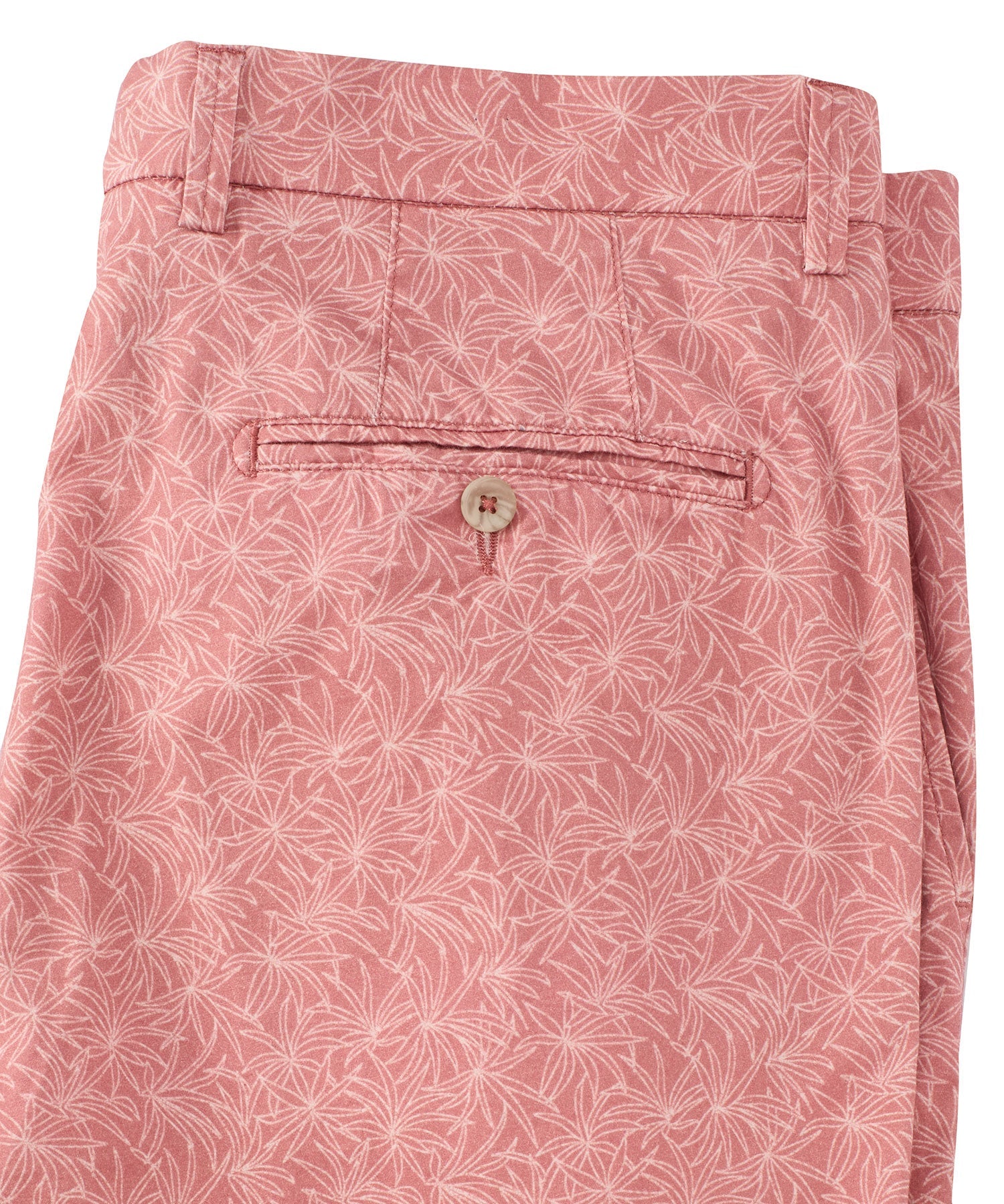 Tropical Leaf Print Lightweight Superfine Twill Shorts in Choice of Colors (College Modern Fit - 8" Inseam) by Ballin