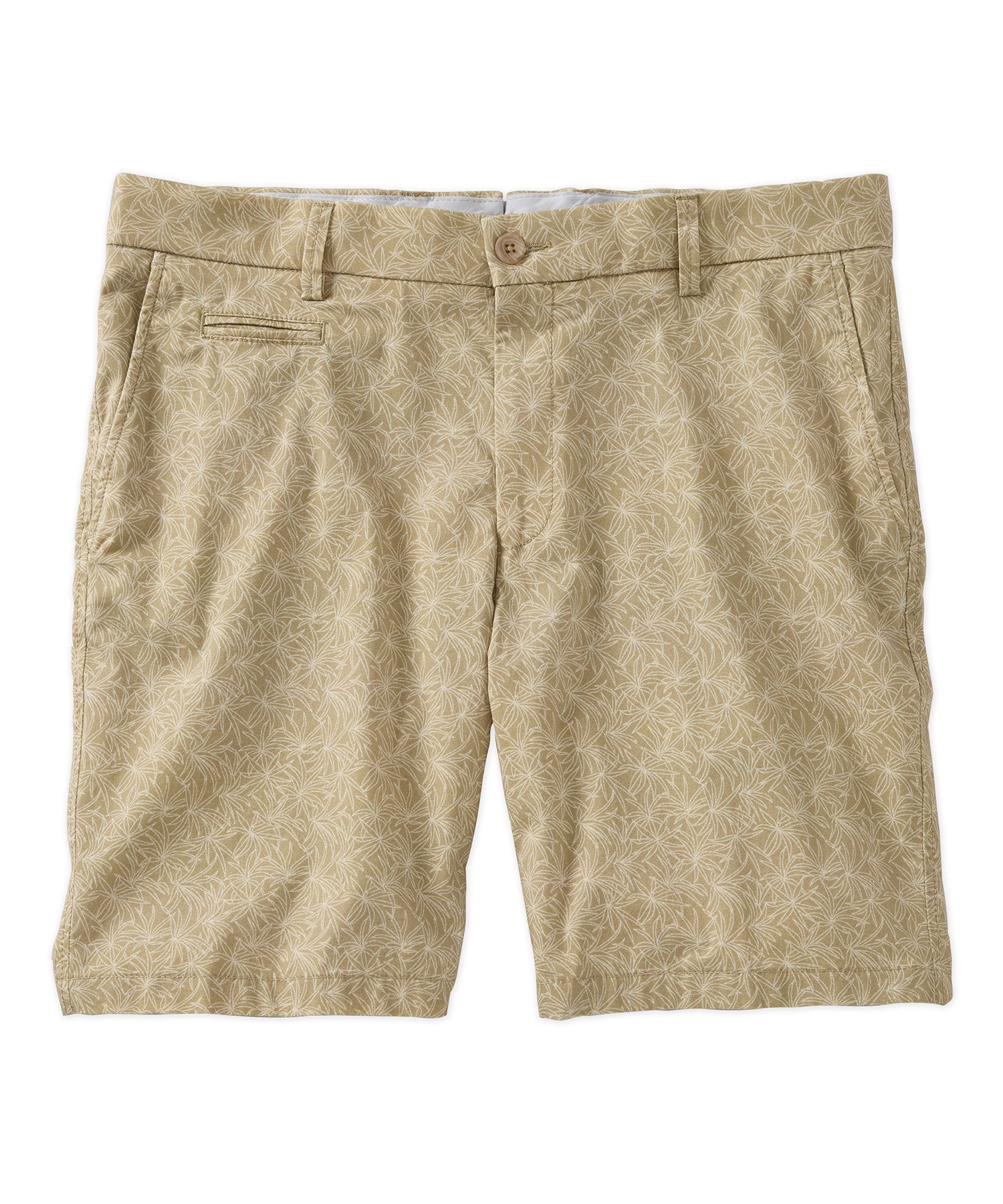 Tropical Leaf Print Lightweight Superfine Twill Shorts in Choice of Colors (College Modern Fit - 8" Inseam) by Ballin