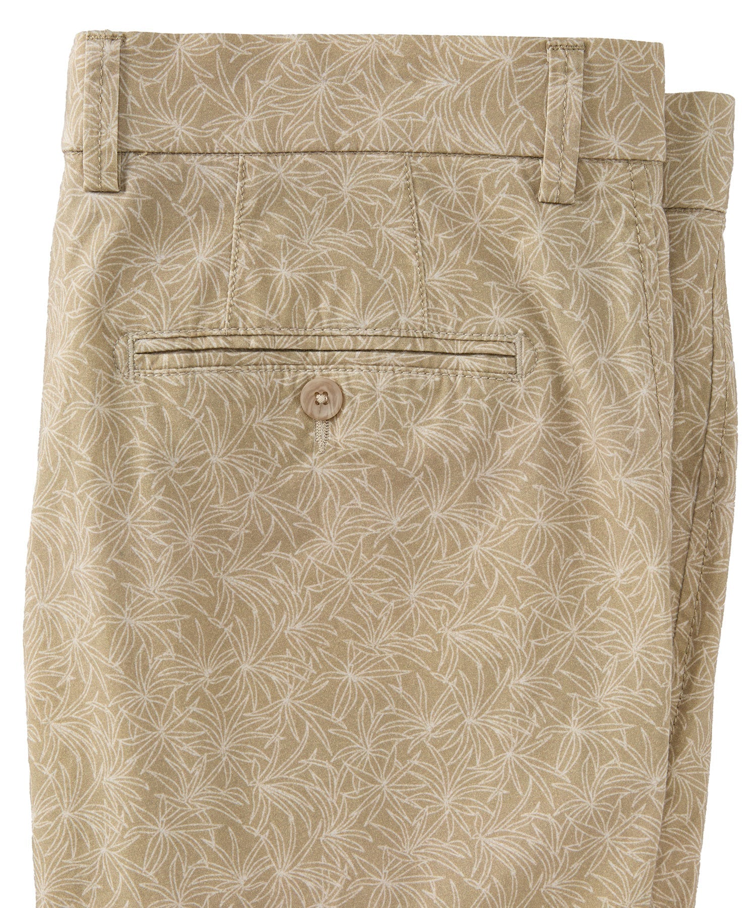 Tropical Leaf Print Lightweight Superfine Twill Shorts in Choice of Colors (College Modern Fit - 8" Inseam) by Ballin