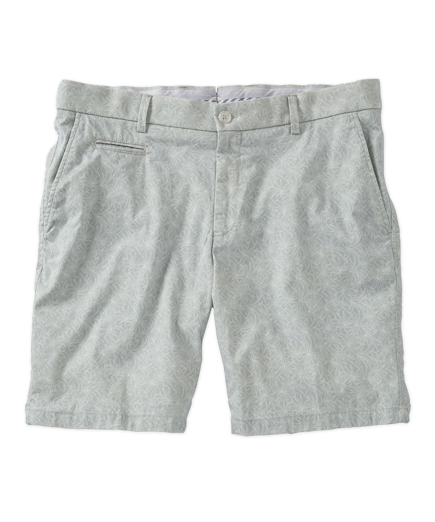 Tropical Leaf Print Lightweight Superfine Twill Shorts in Choice of Colors (College Modern Fit - 8" Inseam) by Ballin