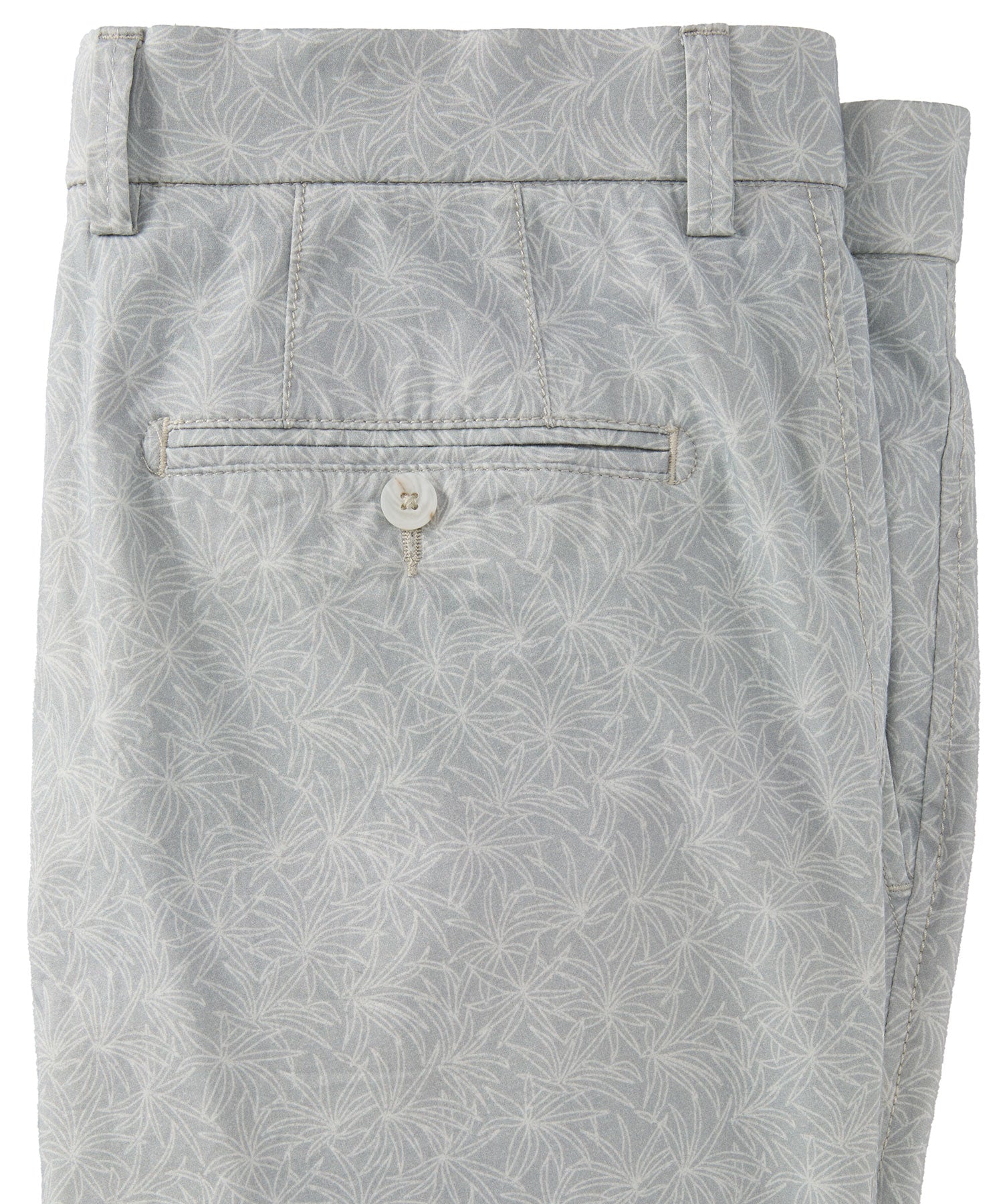 Tropical Leaf Print Lightweight Superfine Twill Shorts in Choice of Colors (College Modern Fit - 8" Inseam) by Ballin