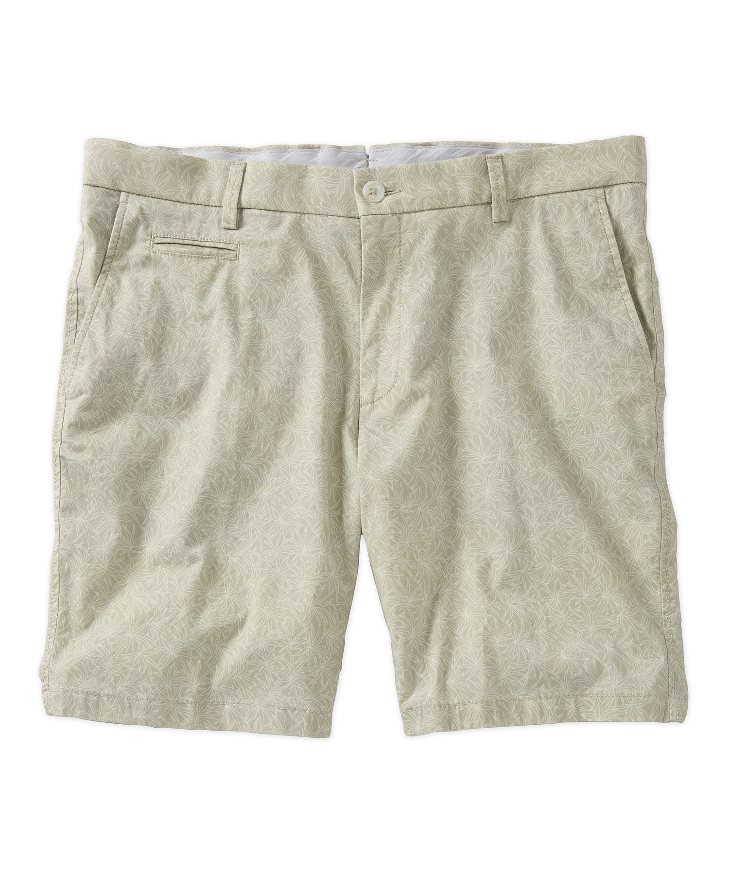 Tropical Leaf Print Lightweight Superfine Twill Shorts in Choice of Colors (College Modern Fit - 8" Inseam) by Ballin