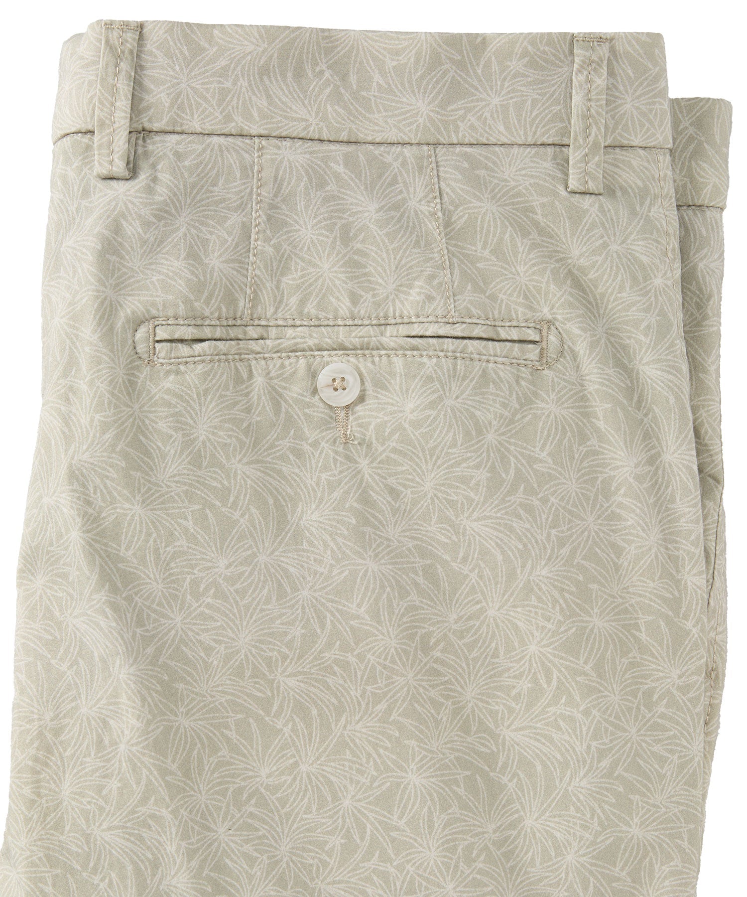 Tropical Leaf Print Lightweight Superfine Twill Shorts in Choice of Colors (College Modern Fit - 8" Inseam) by Ballin