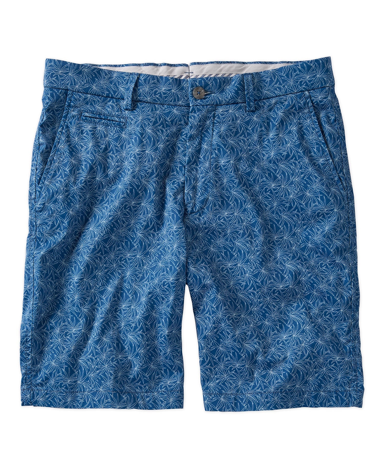 Tropical Leaf Print Lightweight Superfine Twill Shorts in Choice of Colors (College Modern Fit - 8" Inseam) by Ballin