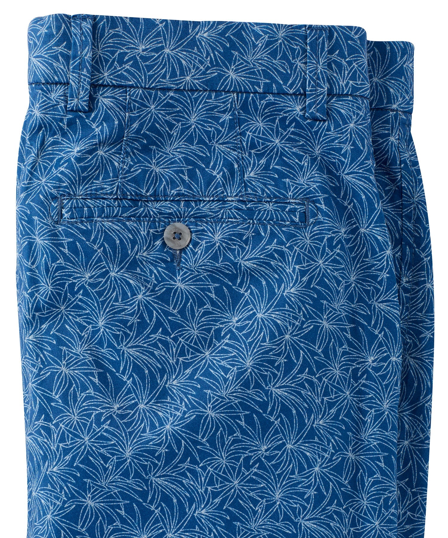 Tropical Leaf Print Lightweight Superfine Twill Shorts in Choice of Colors (College Modern Fit - 8" Inseam) by Ballin