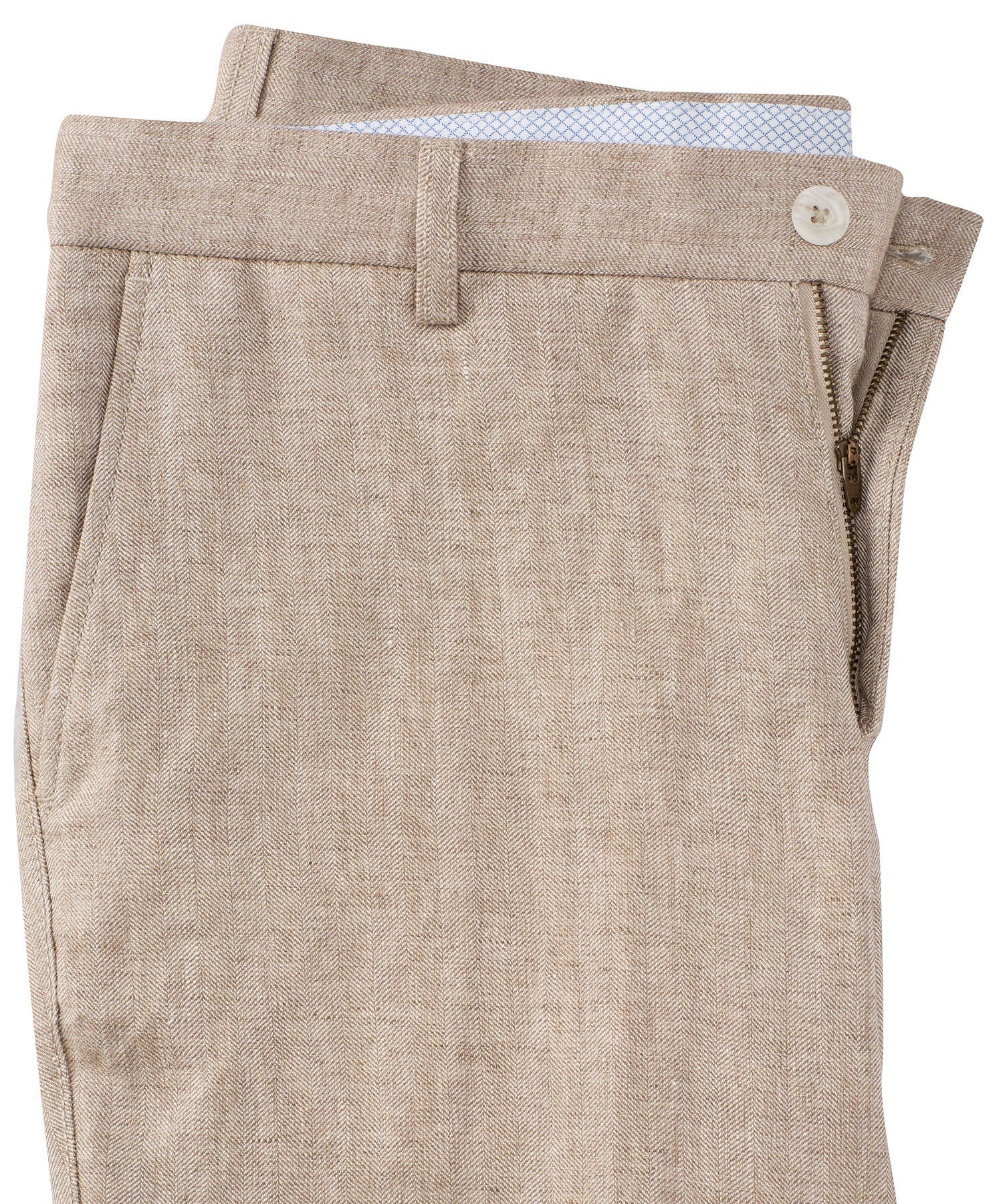 Chambray Linen Herringbone Pants in Choice of Colors (Mansfield Relaxed Fit) by Ballin