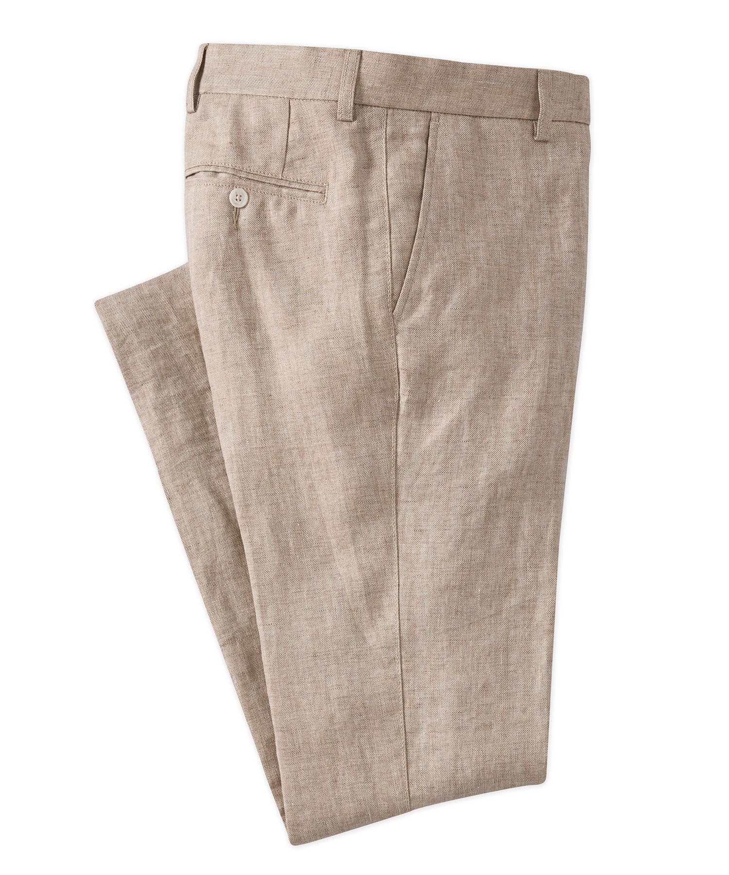 Chambray Linen Herringbone Pants in Choice of Colors (Mansfield Relaxed Fit) by Ballin