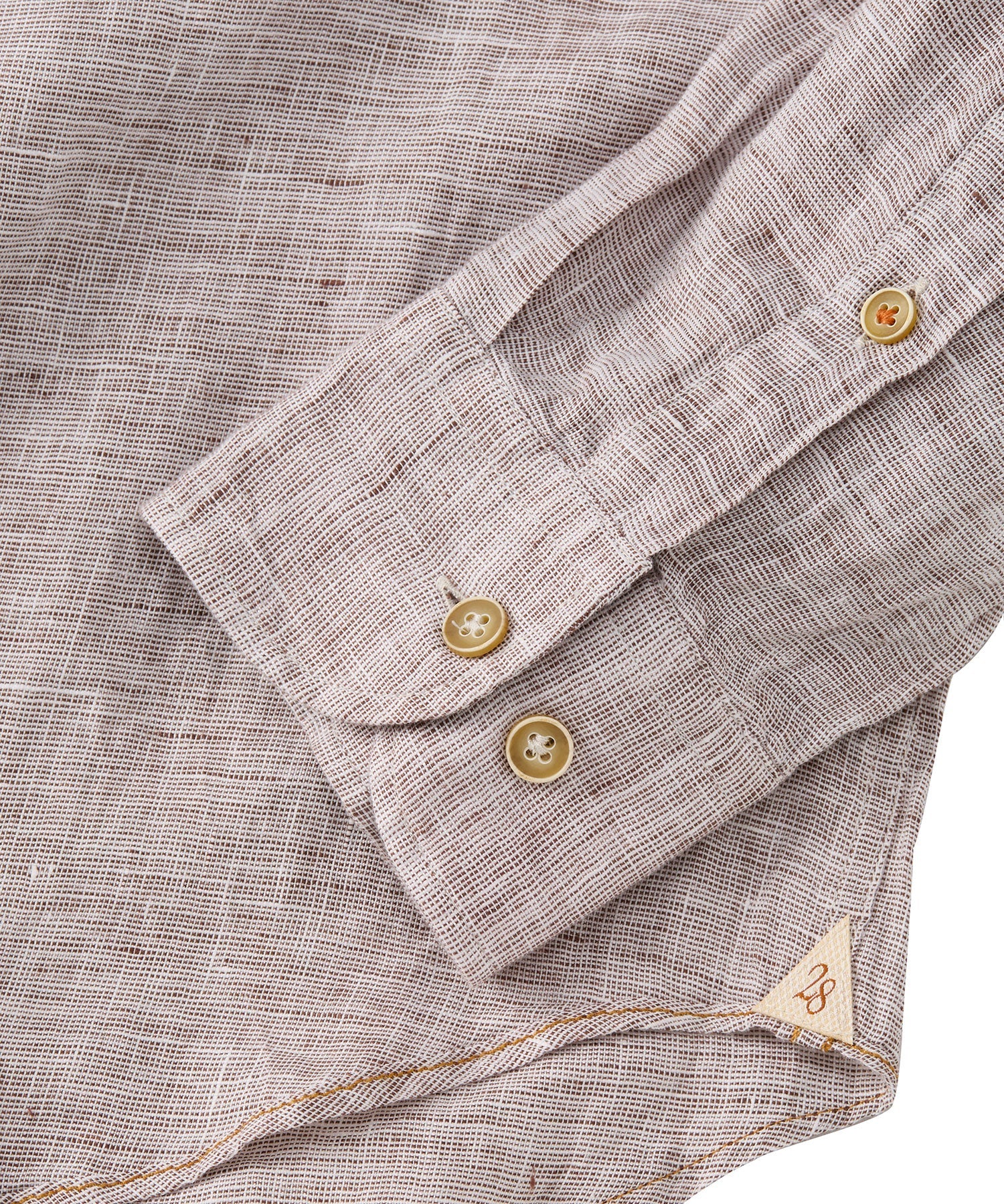Mélange Linen Long Sleeve Sport Shirt in Brown by Borgo28