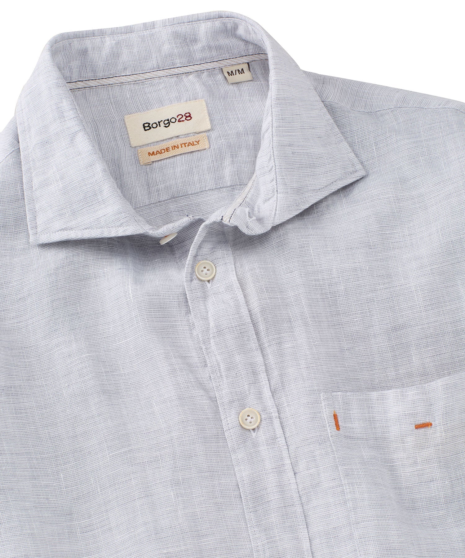 Mélange Linen Long Sleeve Sport Shirt in Grey by Borgo28