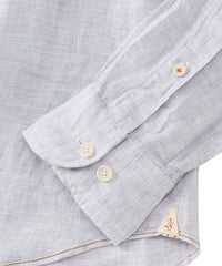 Mélange Linen Long Sleeve Sport Shirt in Grey by Borgo28