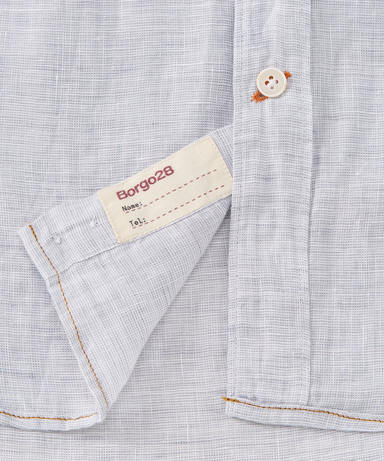 Mélange Linen Long Sleeve Sport Shirt in Grey by Borgo28