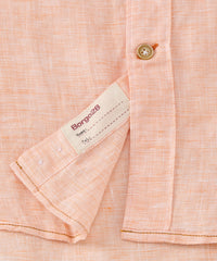 Mélange Linen Long Sleeve Sport Shirt in Orange by Borgo28