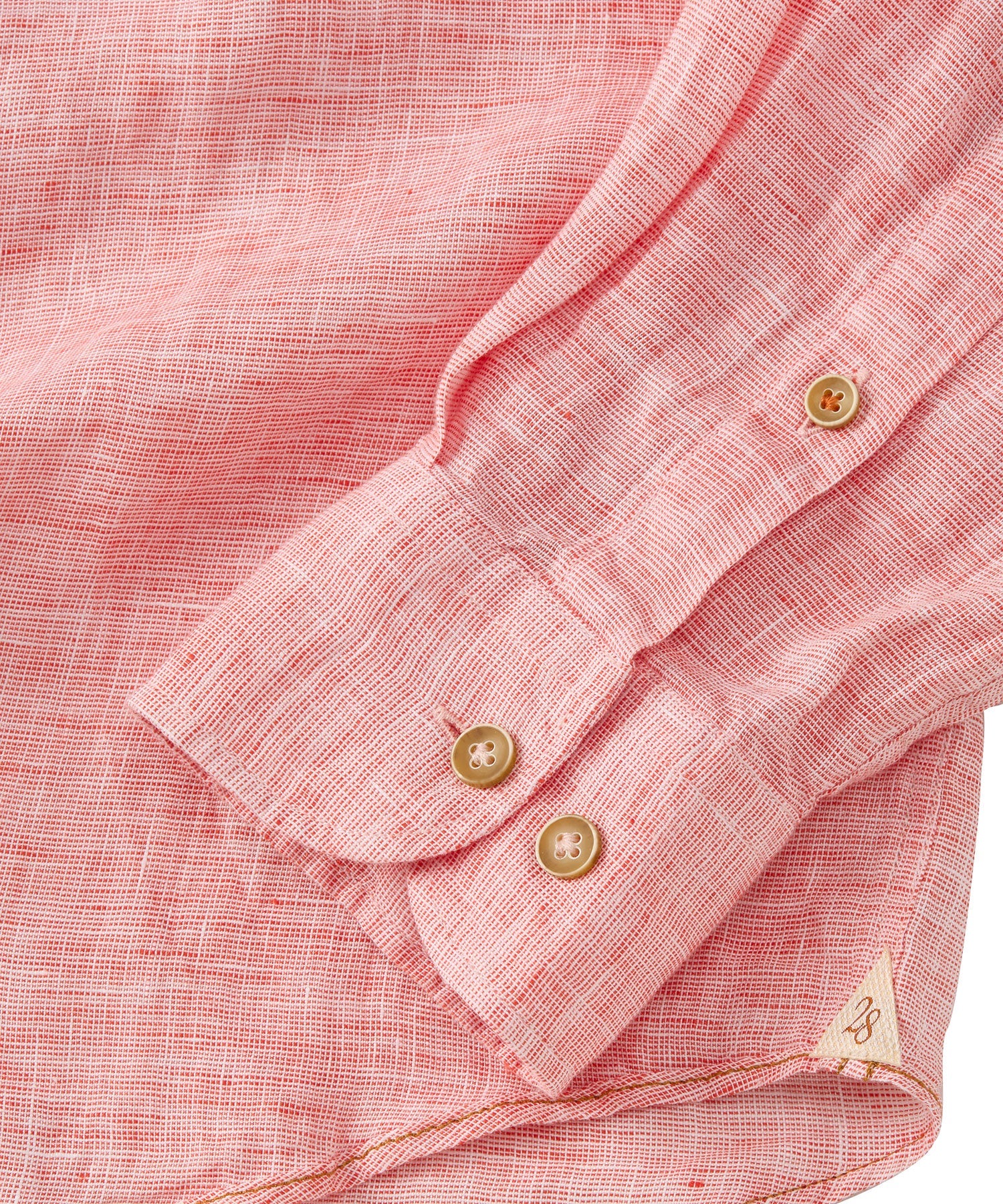 Mélange Linen Long Sleeve Sport Shirt in Red by Borgo28