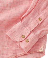 Mélange Linen Long Sleeve Sport Shirt in Red by Borgo28