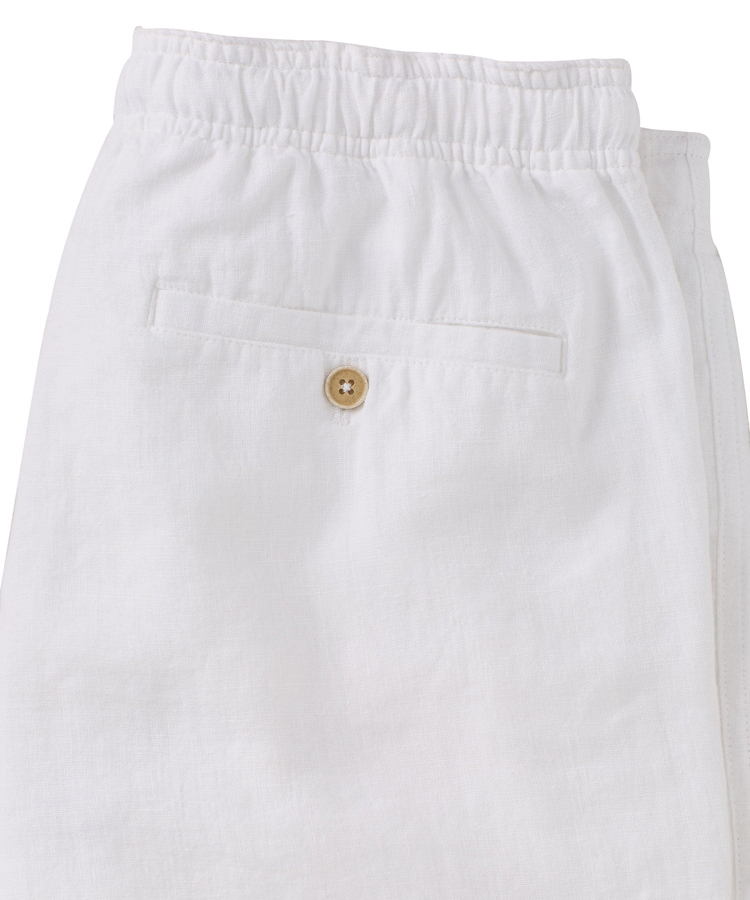 Pure Linen Drawstring Casual Shorts in White by Borgo28