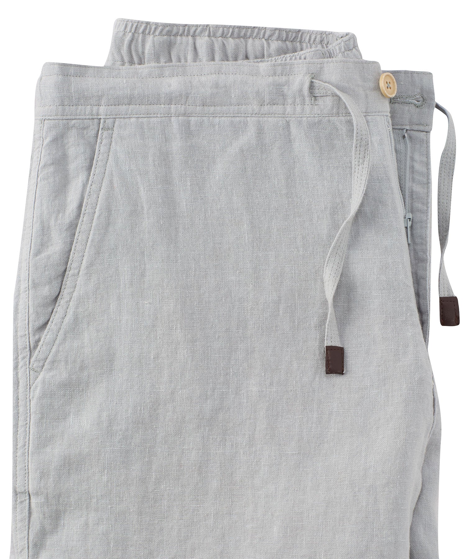 Pure Linen Drawstring Casual Shorts in Grey by Borgo28