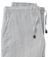 Pure Linen Drawstring Casual Shorts in Grey by Borgo28