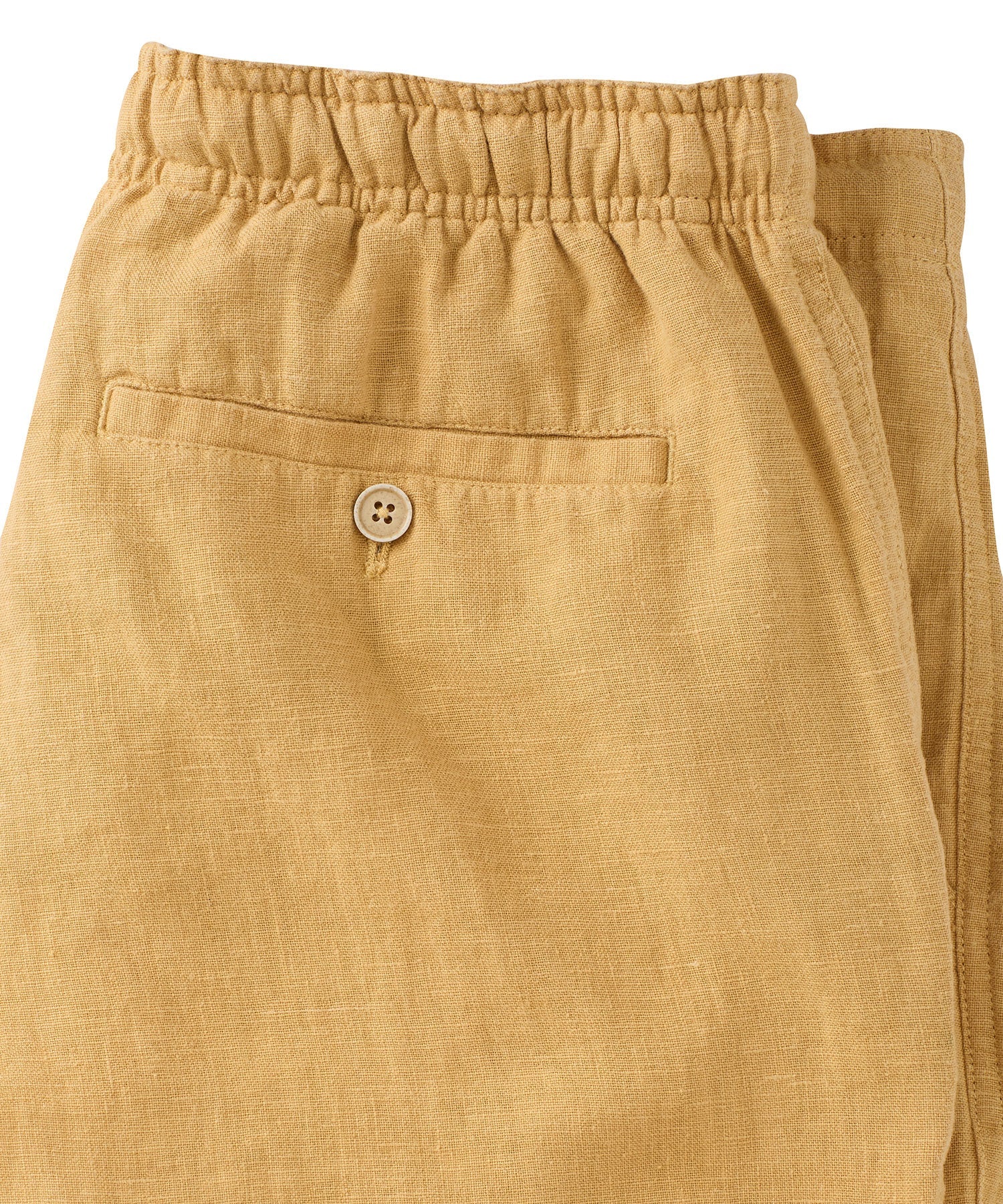 Pure Linen Drawstring Casual Shorts in Matte Gold by Borgo28