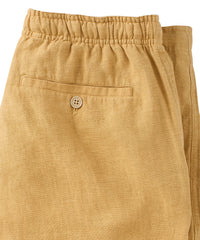 Pure Linen Drawstring Casual Shorts in Matte Gold by Borgo28