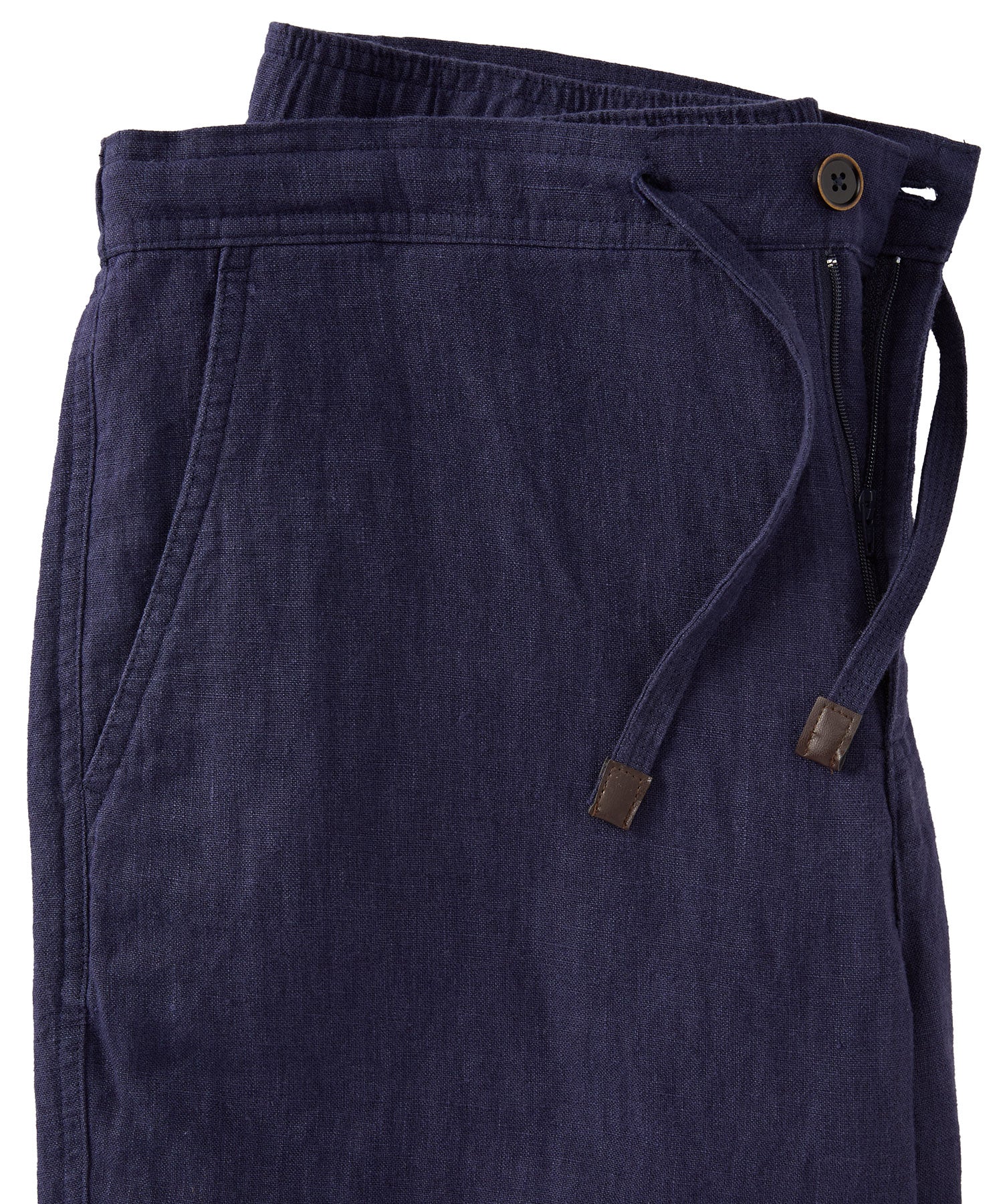 Pure Linen Drawstring Casual Shorts in Navy by Borgo28
