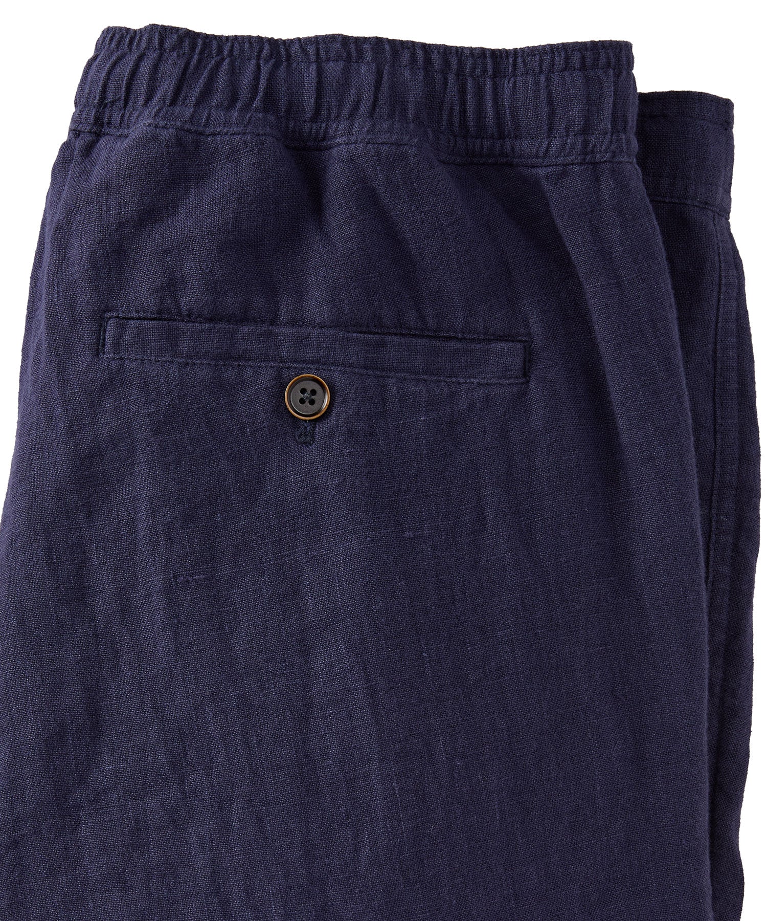 Pure Linen Drawstring Casual Shorts in Navy by Borgo28