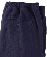Pure Linen Drawstring Casual Shorts in Navy by Borgo28