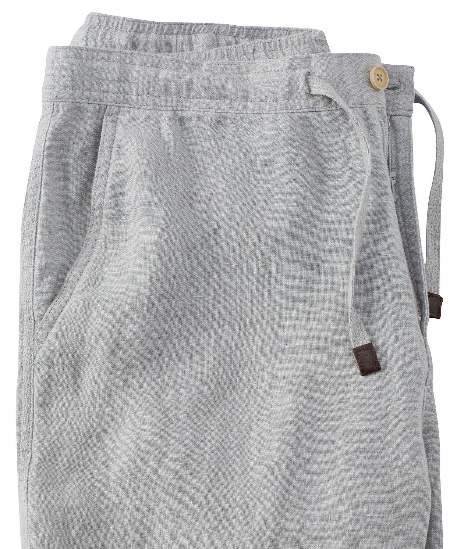 Pure Linen Drawstring Casual Pant in Grey by Borgo28