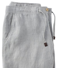 Pure Linen Drawstring Casual Pant in Grey by Borgo28