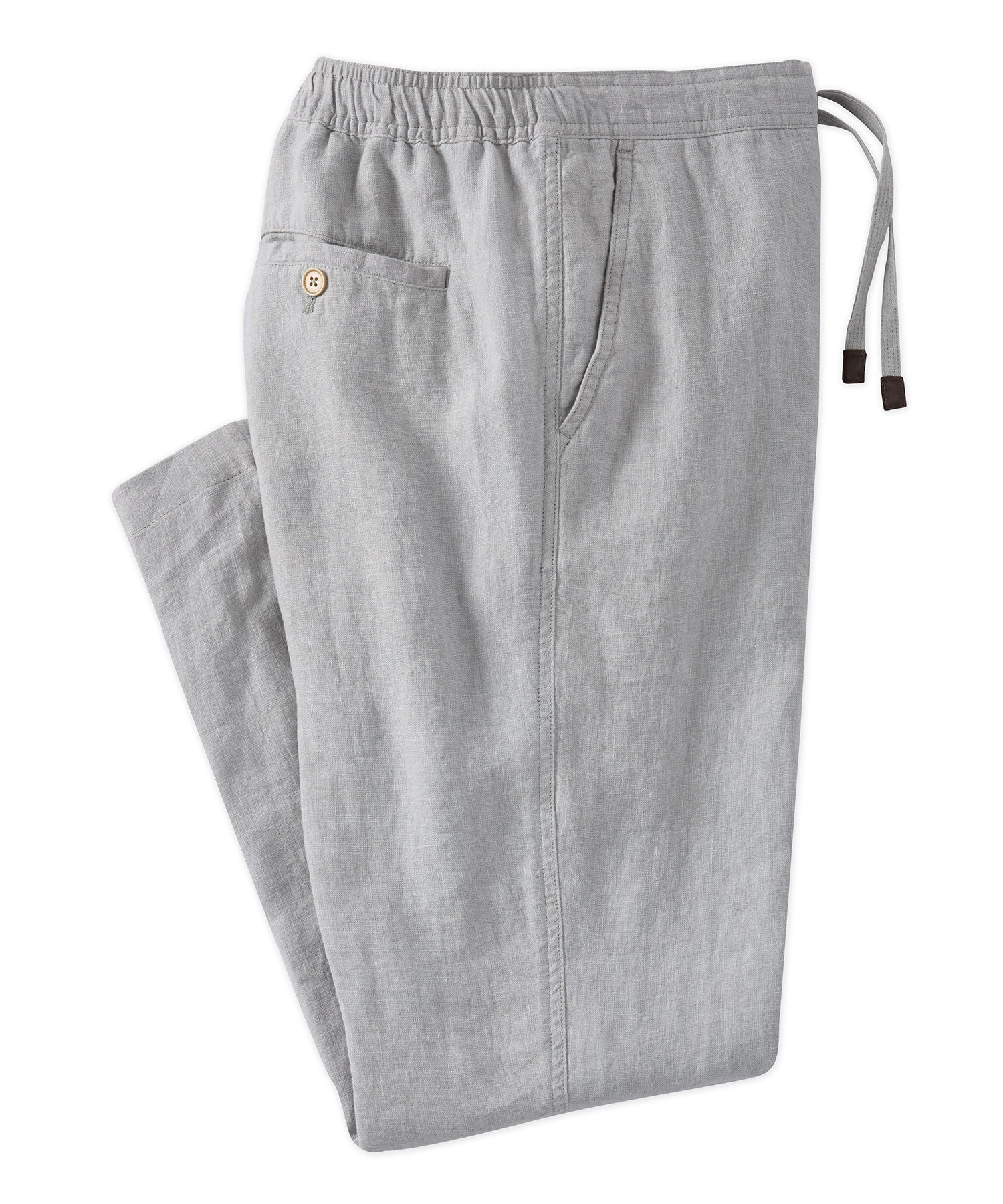 Pure Linen Drawstring Casual Pant in Grey by Borgo28