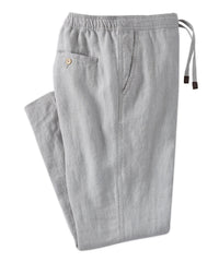 Pure Linen Drawstring Casual Pant in Grey by Borgo28
