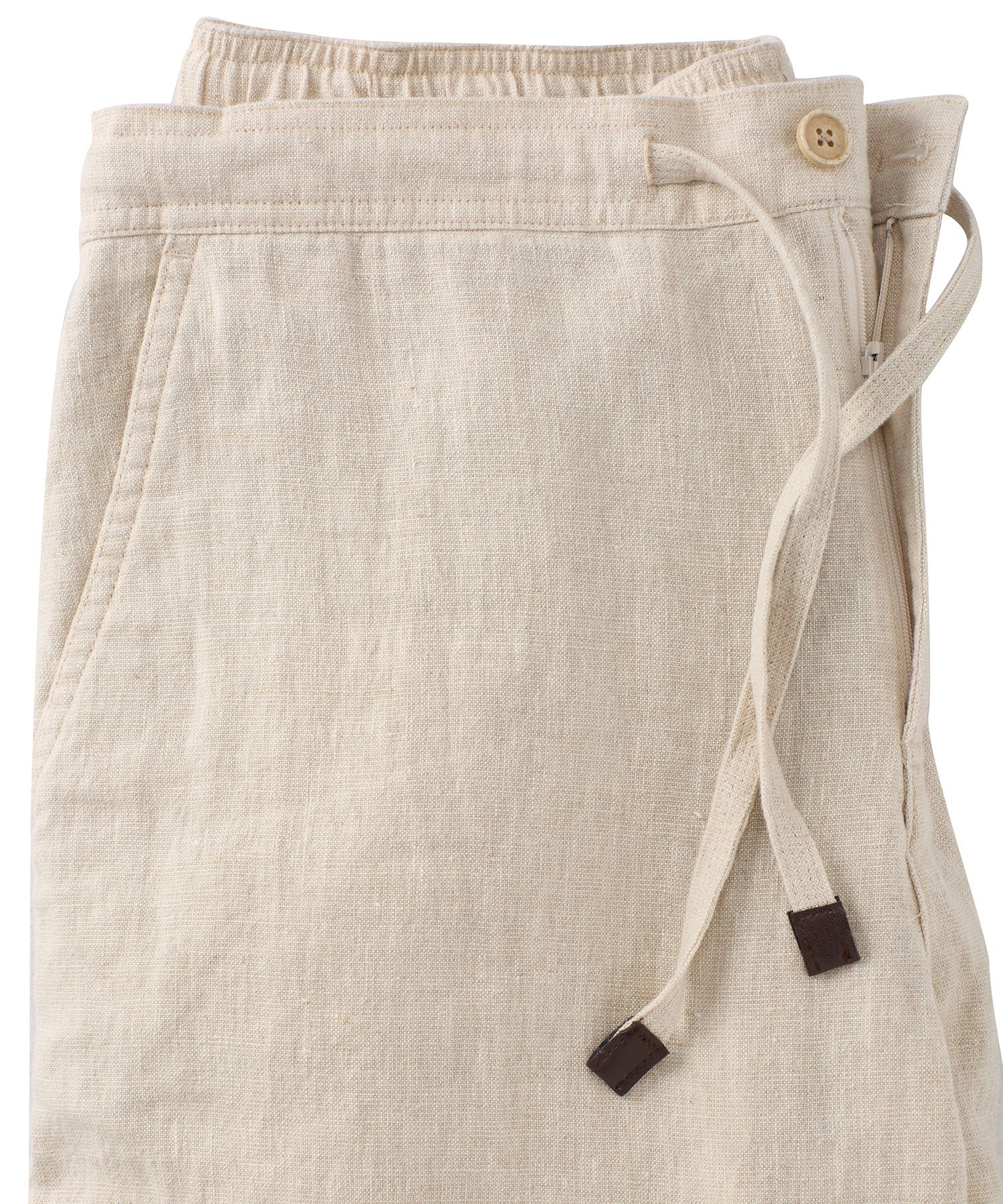 Pure Linen Drawstring Casual Pant in Natural by Borgo28