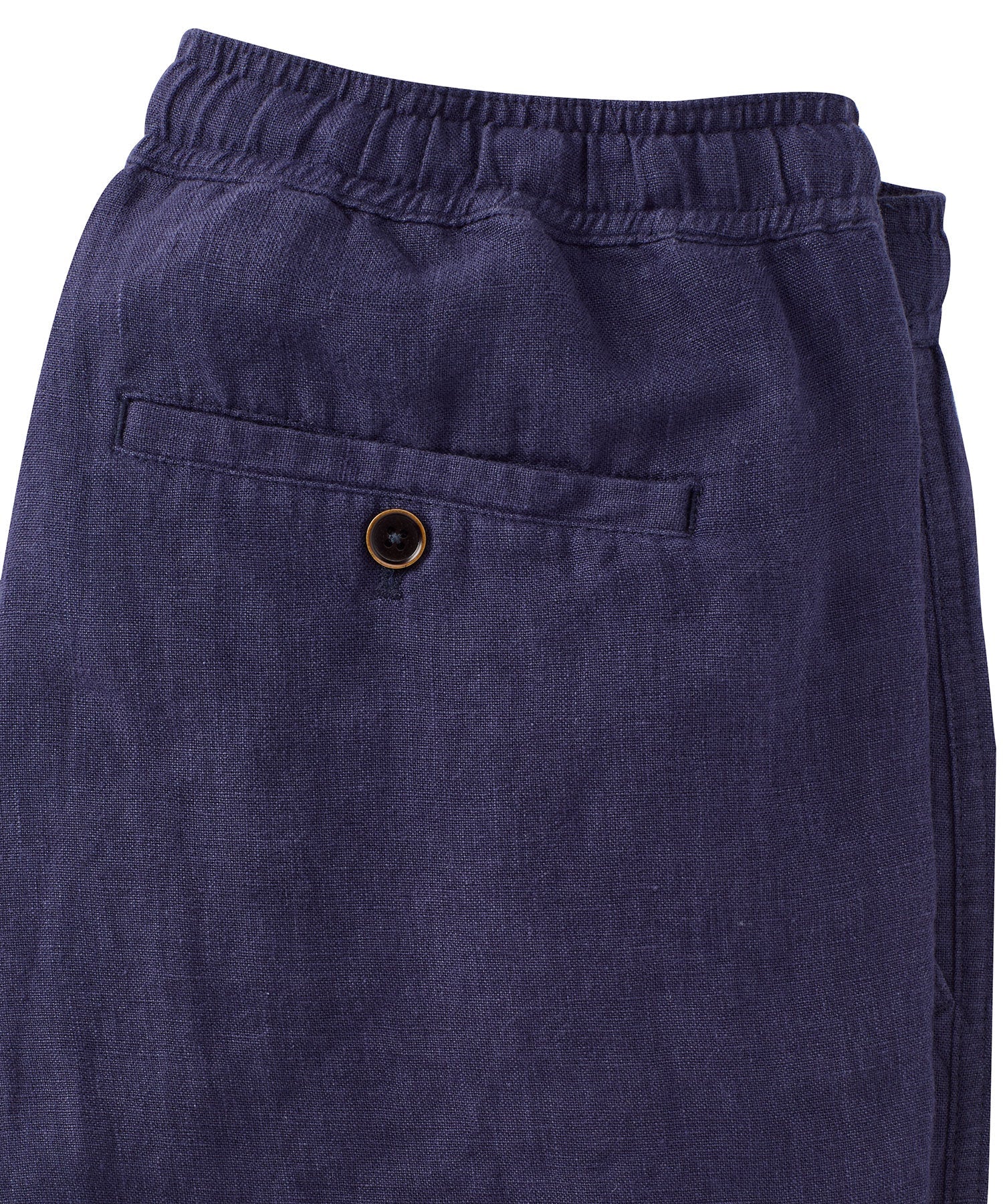Pure Linen Drawstring Casual Pant in Navy by Borgo28