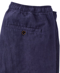 Pure Linen Drawstring Casual Pant in Navy by Borgo28