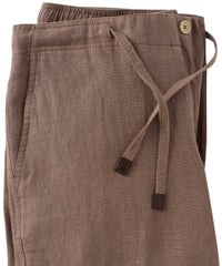 Pure Linen Drawstring Casual Pant in Taupe by Borgo28