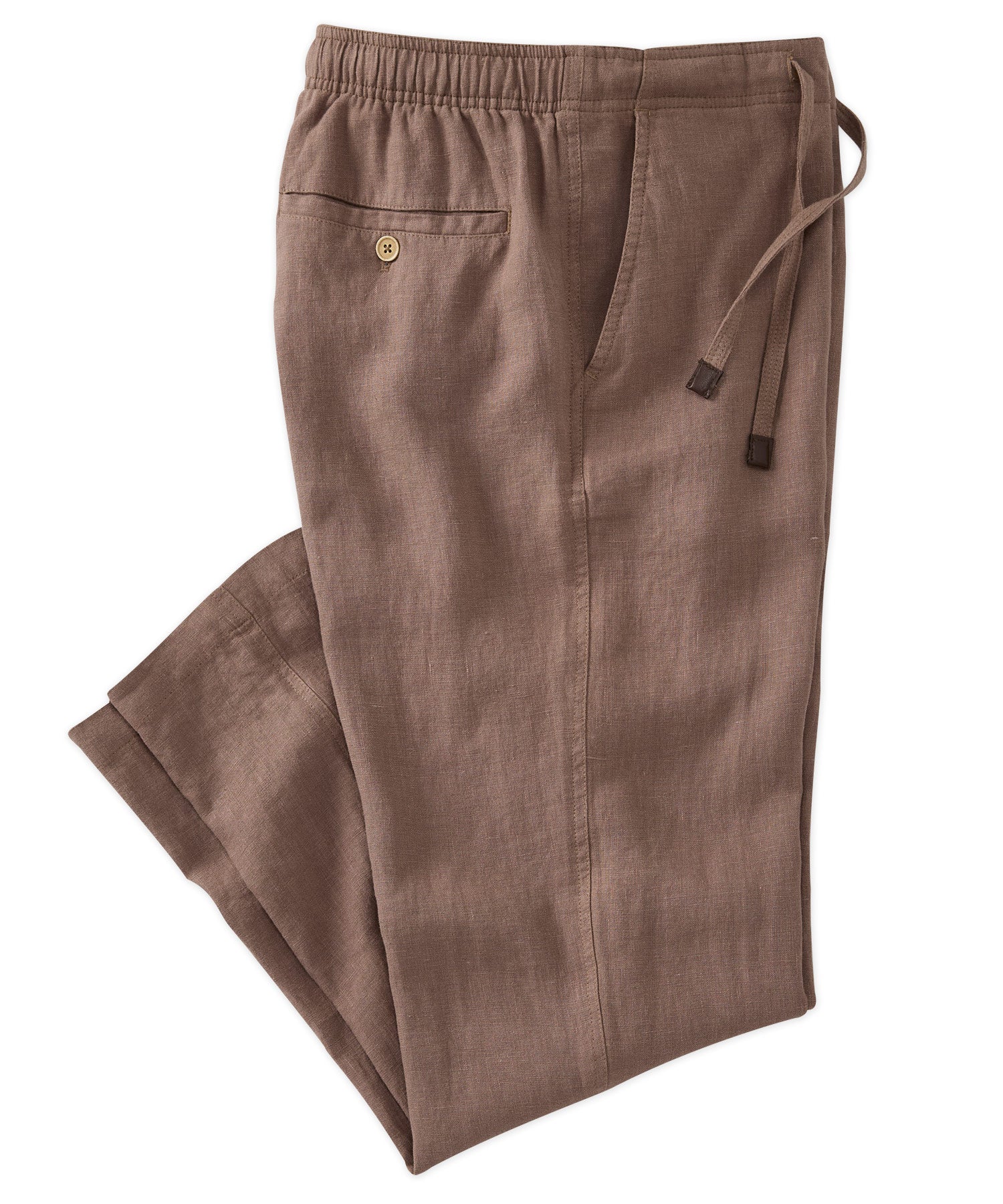 Pure Linen Drawstring Casual Pant in Taupe by Borgo28