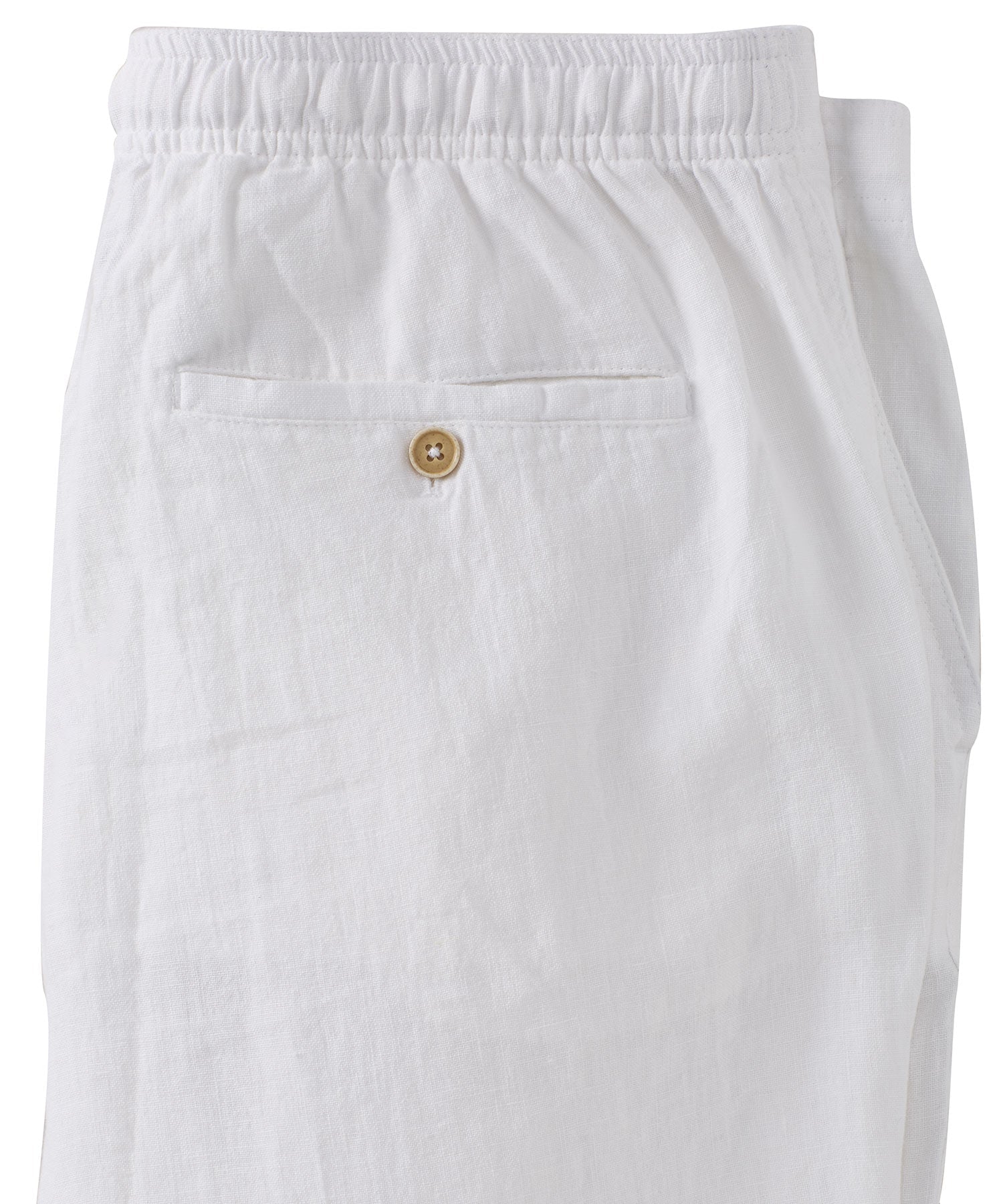 Pure Linen Drawstring Casual Pant in White by Borgo28