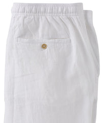 Pure Linen Drawstring Casual Pant in White by Borgo28