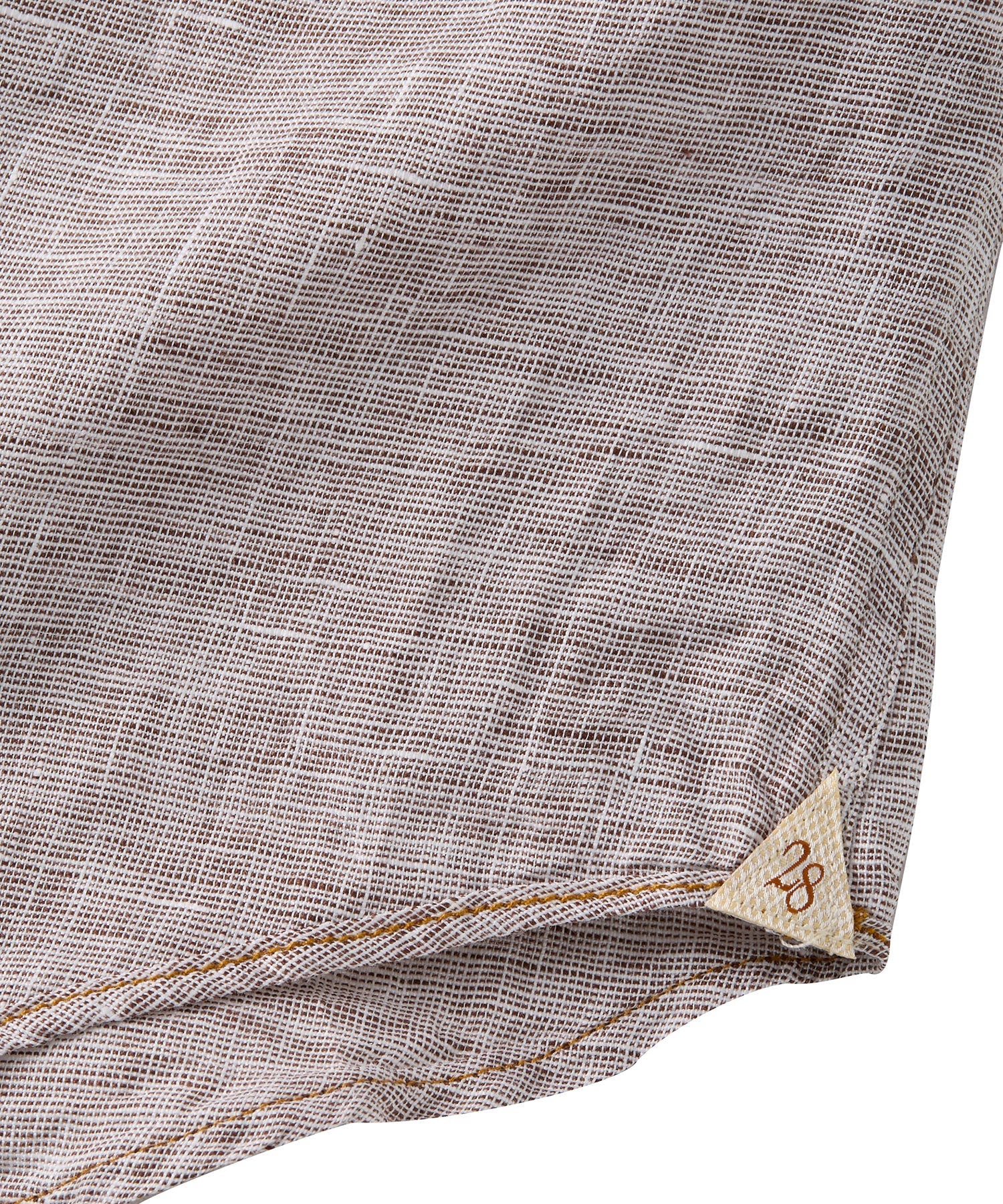 Mélange Linen Short Sleeve Sport Shirt in Brown by Borgo28