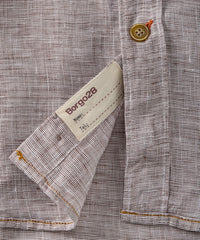 Mélange Linen Short Sleeve Sport Shirt in Brown by Borgo28