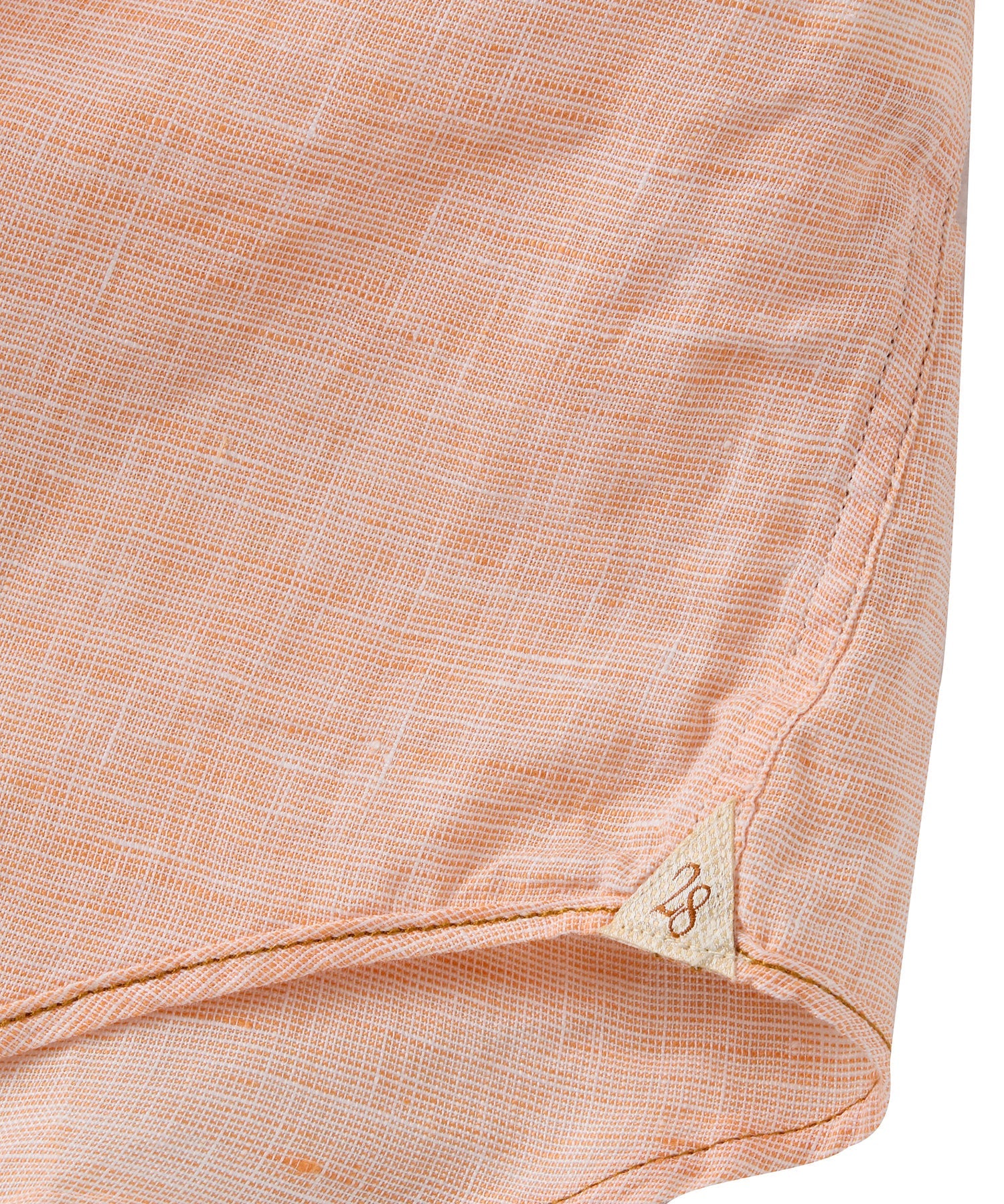 Mélange Linen Short Sleeve Sport Shirt in Orange by Borgo28