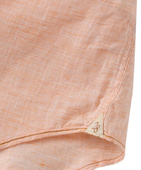 Mélange Linen Short Sleeve Sport Shirt in Orange by Borgo28