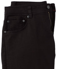 'Old Dyed Denim' Stretch 5-Pocket Jeans in Black, Size 34x32 (Modern Straight Fit) by Ballin