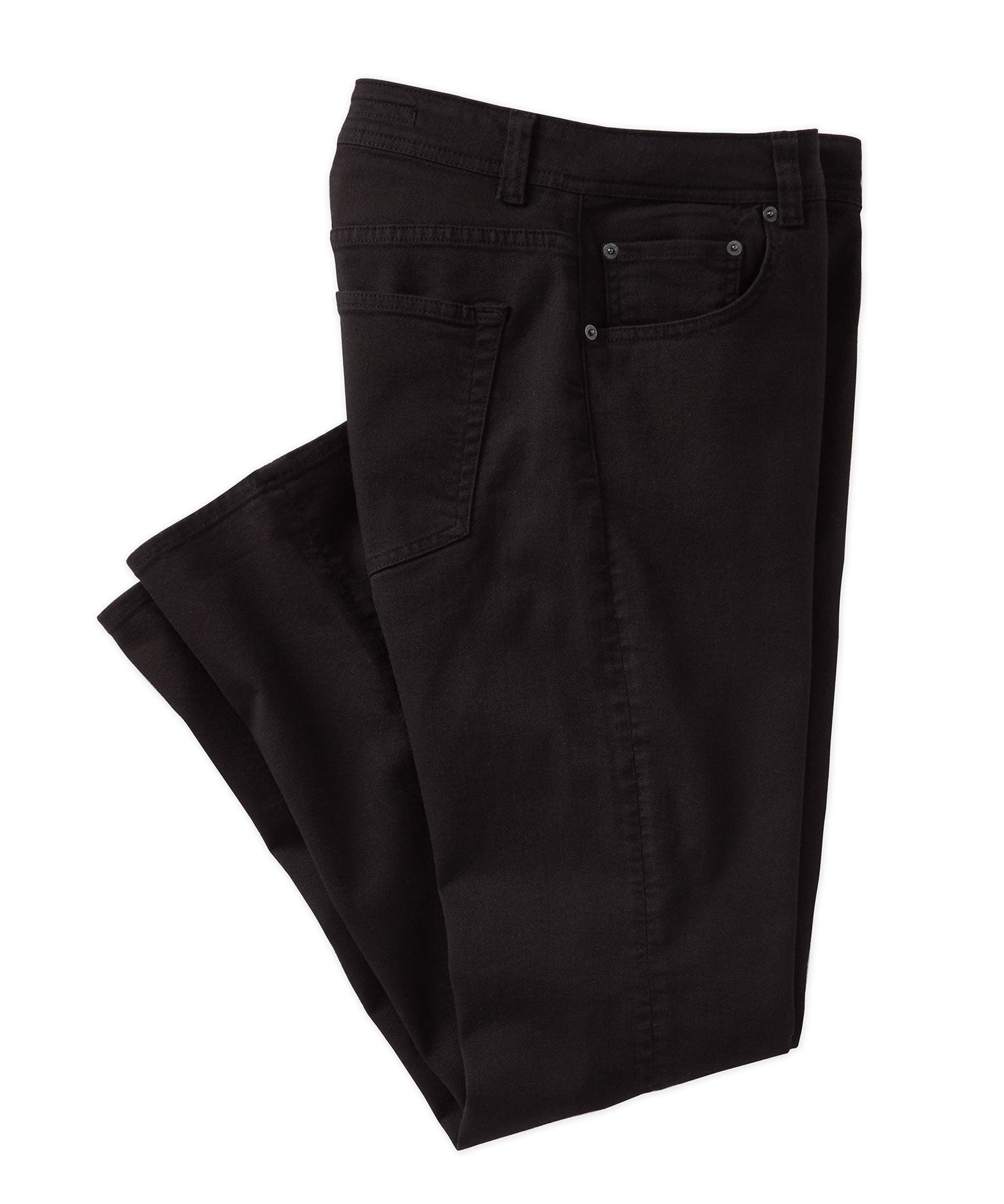 'Old Dyed Denim' Stretch 5-Pocket Jeans in Black, Size 34x32 (Modern Straight Fit) by Ballin