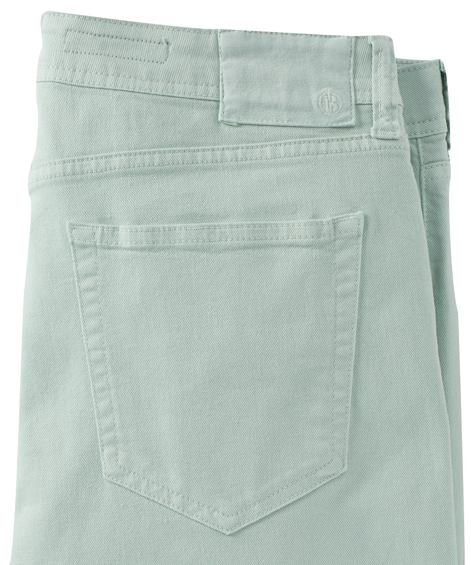 'Old Dyed Denim' Stretch 5-Pocket Jeans in Frosty Green (Modern Straight Fit) by Ballin