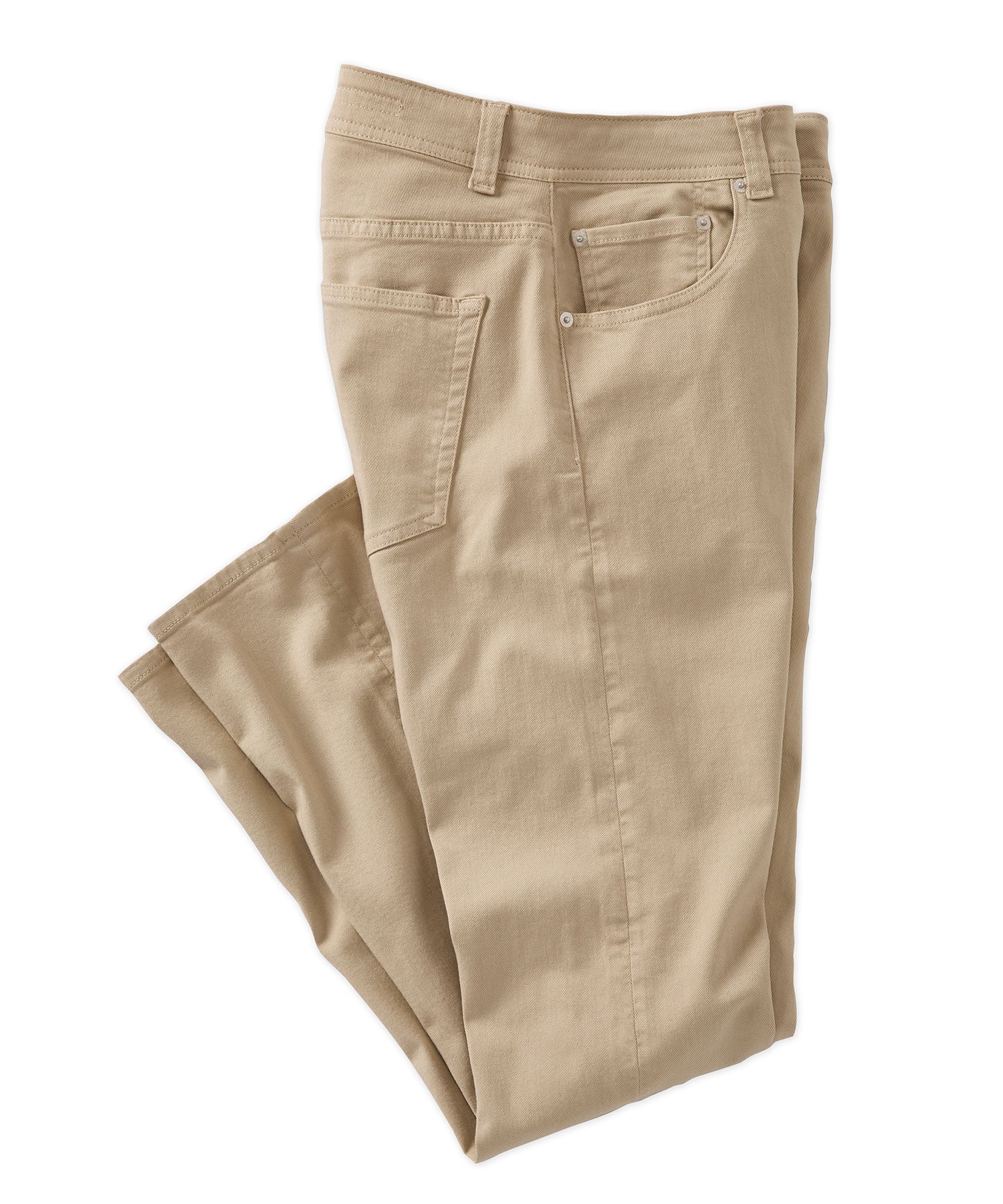 'Old Dyed Denim' Stretch 5-Pocket Jeans in Khaki (Modern Straight Fit) by Ballin