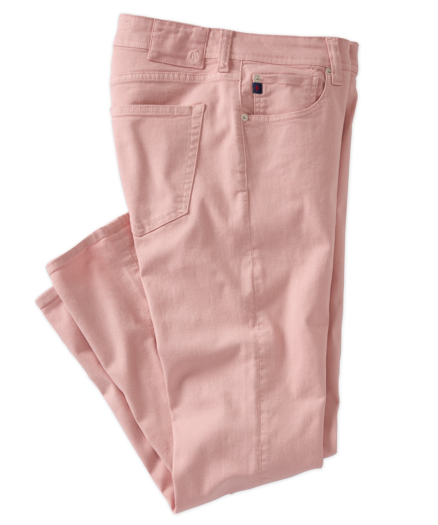 'Old Dyed Denim' Stretch 5-Pocket Jeans in Light Pink (Modern Straight Fit) by Ballin