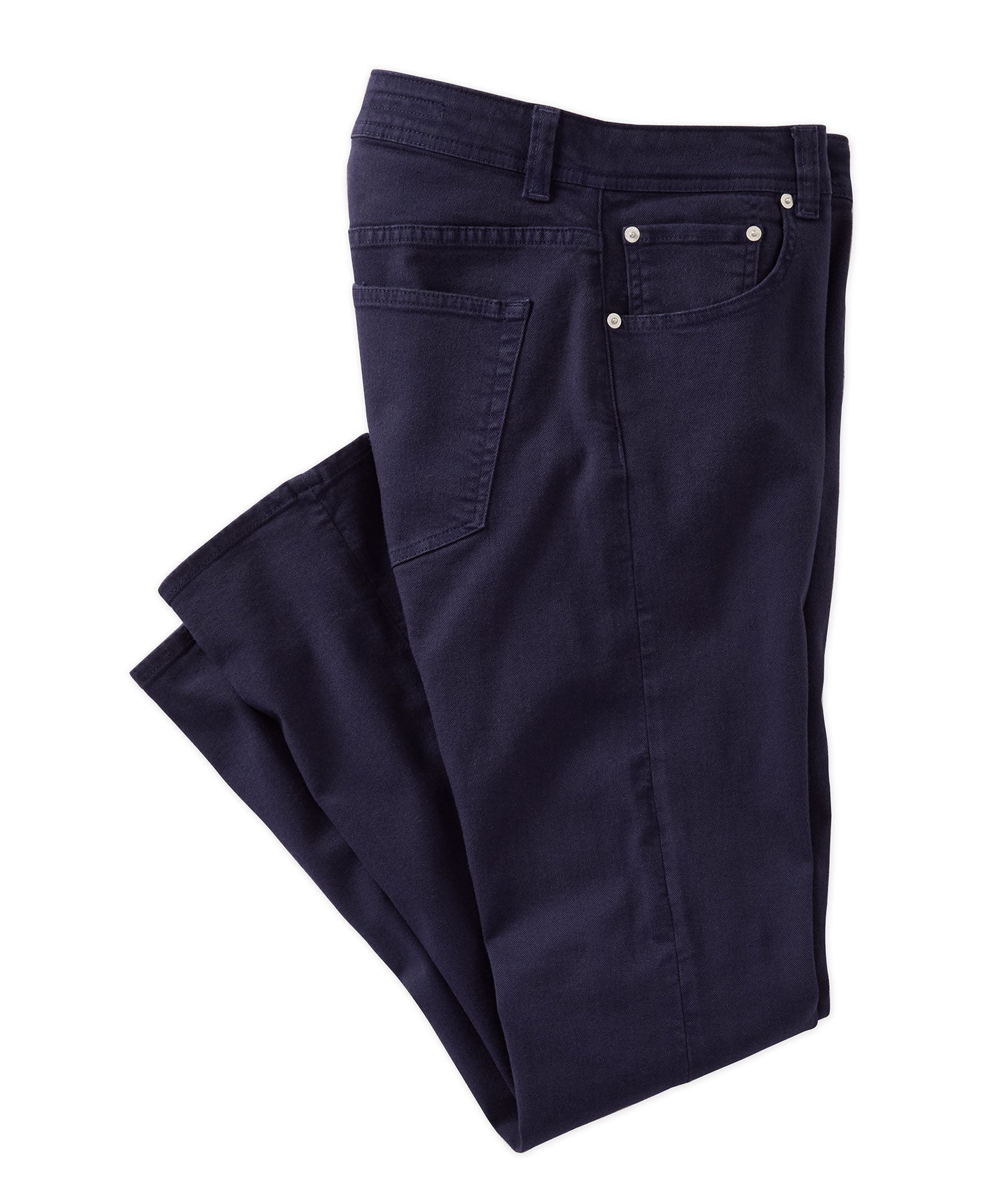 'Old Dyed Denim' Stretch 5-Pocket Jeans in Navy, Size 34x32 (Modern Straight Fit) by Ballin