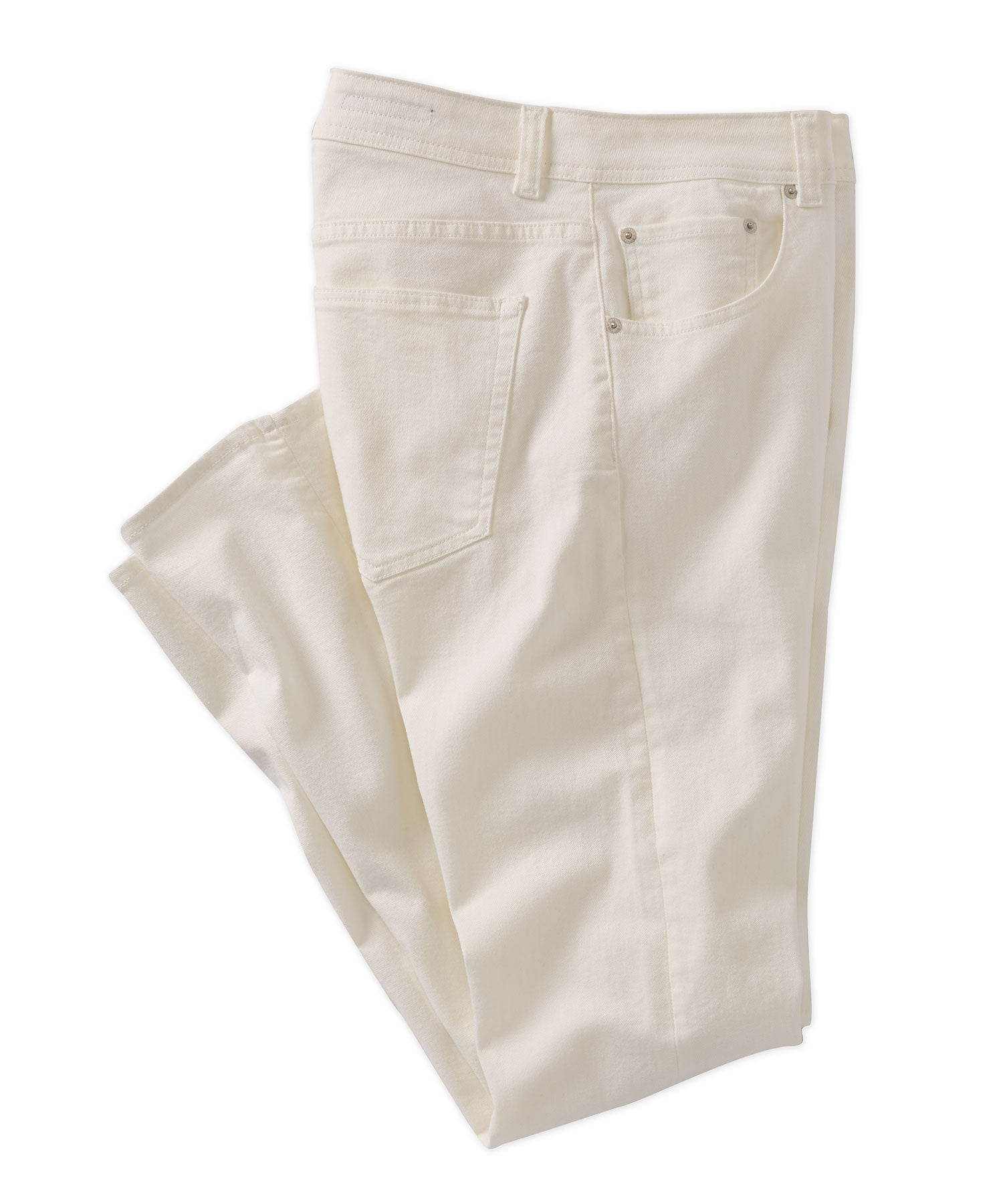 'Old Dyed Denim' Stretch 5-Pocket Jeans in Snow (Modern Straight Fit) by Ballin