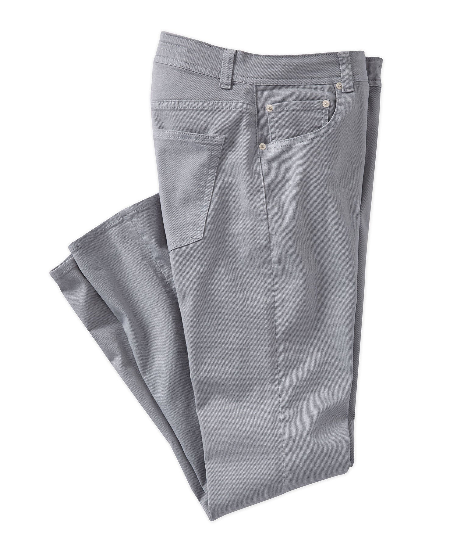 'Old Dyed Denim' Stretch 5-Pocket Jeans in Steel Grey (Modern Straight Fit) by Ballin